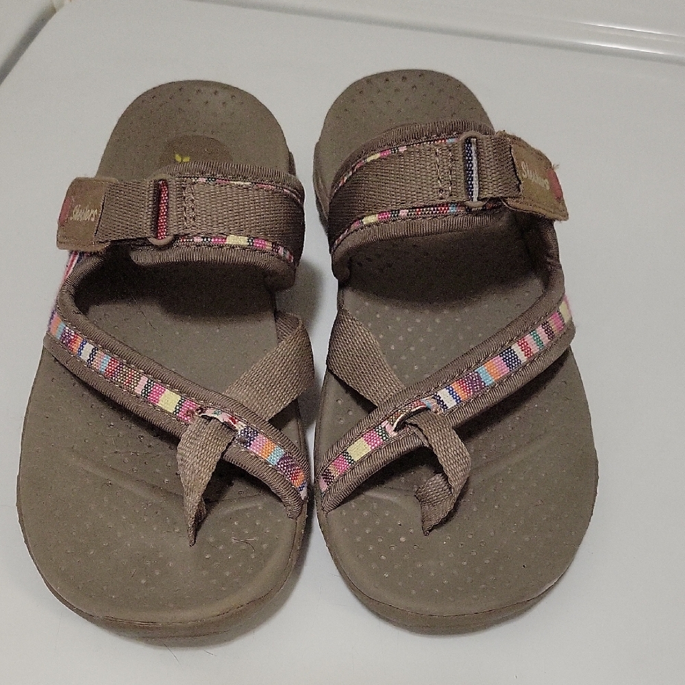 Skechers Brown Sandals with Adjustable Straps and Durable Sole